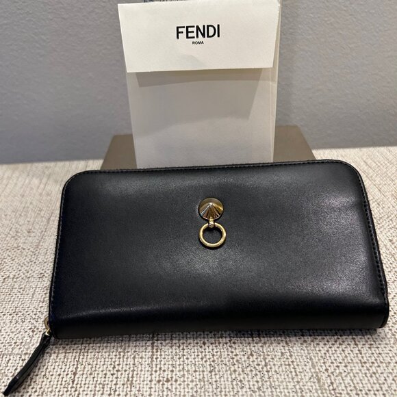 Authentic Fendi Vitello Liberty Century Lucido By The Way Zip Around - Picture 1 of 8